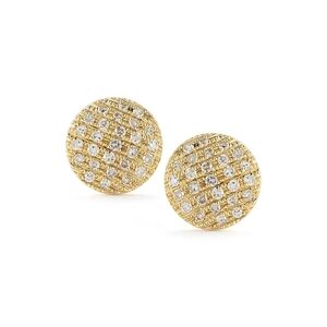 Dana Rebecca Designs Yellow Gold and Silver Pavé Stud Earrings